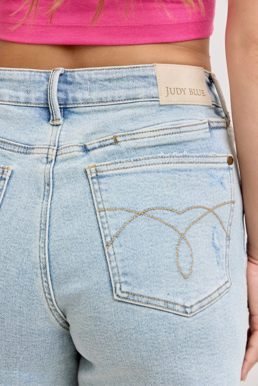 Judy Blue High-Waisted Rigid Magic Dad Short Wwith Cell Phone Back Pockets - Image 6