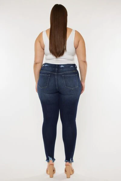 Kancan Full Size Cat's Whiskers Raw Hem High Waist Jeans - Image 4