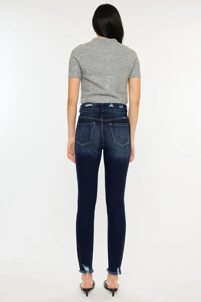 Kancan Full Size Cat's Whiskers Raw Hem High Waist Jeans - Image 9