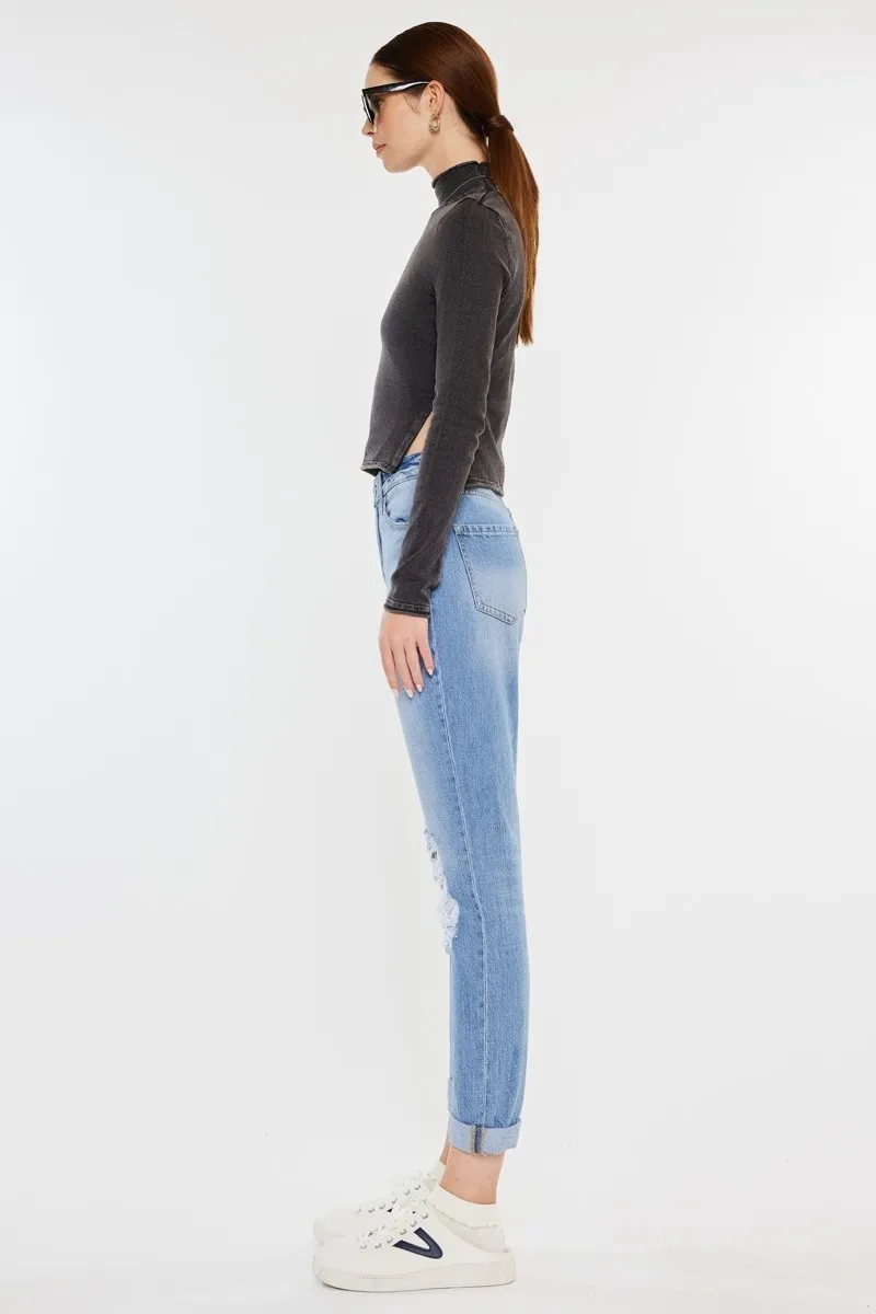 Kancan High Rise Distressed Mom Jeans - Image 7