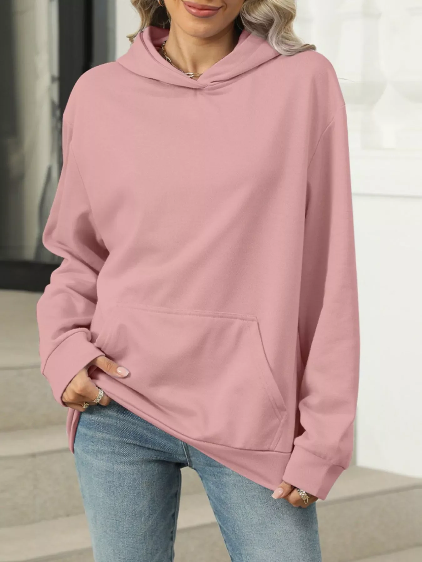 Kangaroo Pocket Long Sleeve Hoodie - Image 16