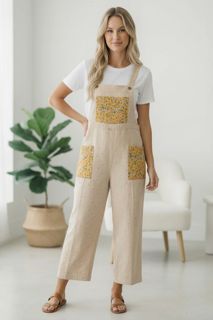 Sunflower Patch Pocket Overalls - Image 3