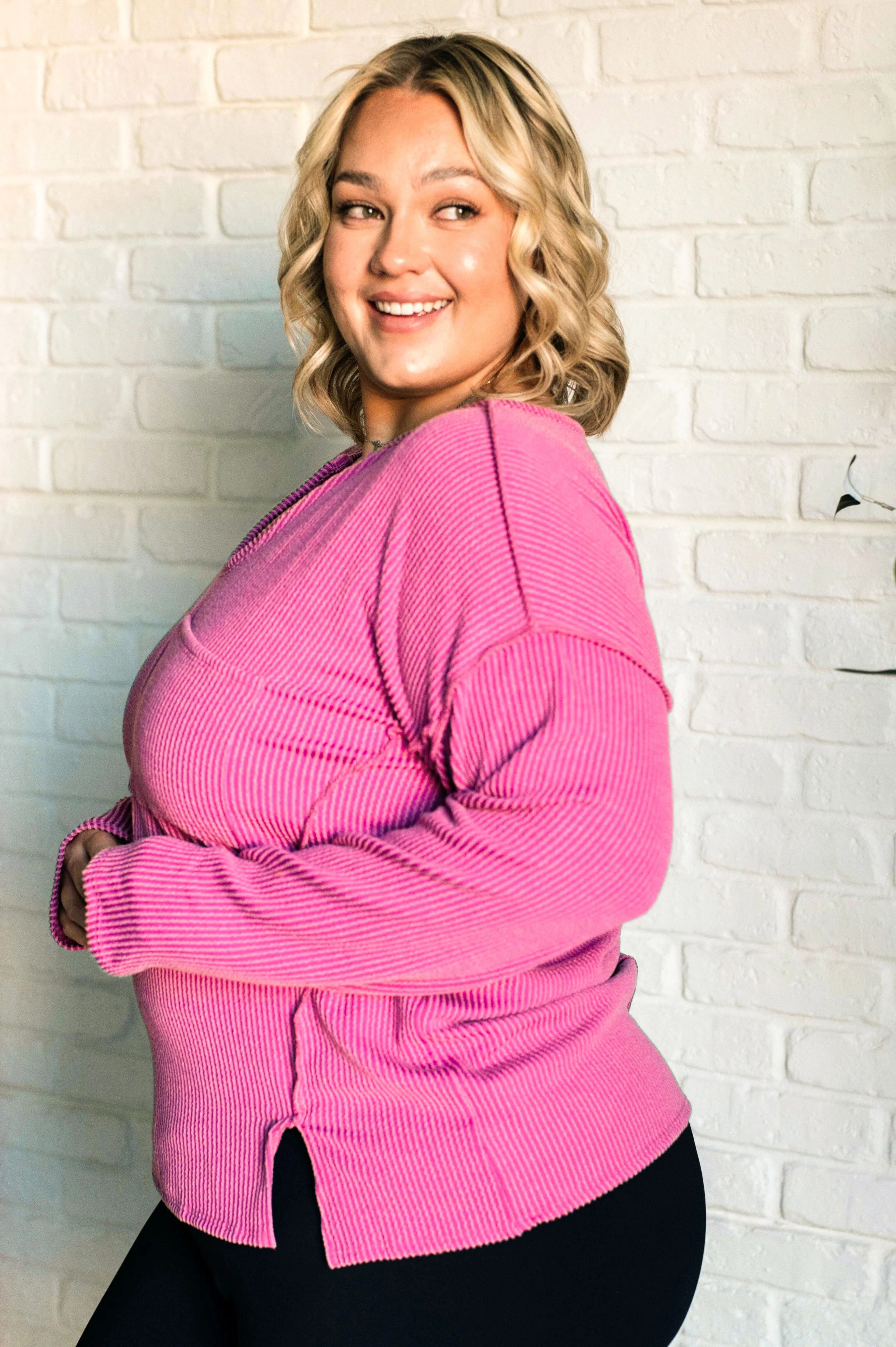 Kinda Sorta Ribbed Top in Magenta - Image 7