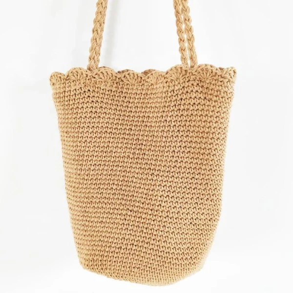 Knitted Scalloped Edge Tote - Image 3