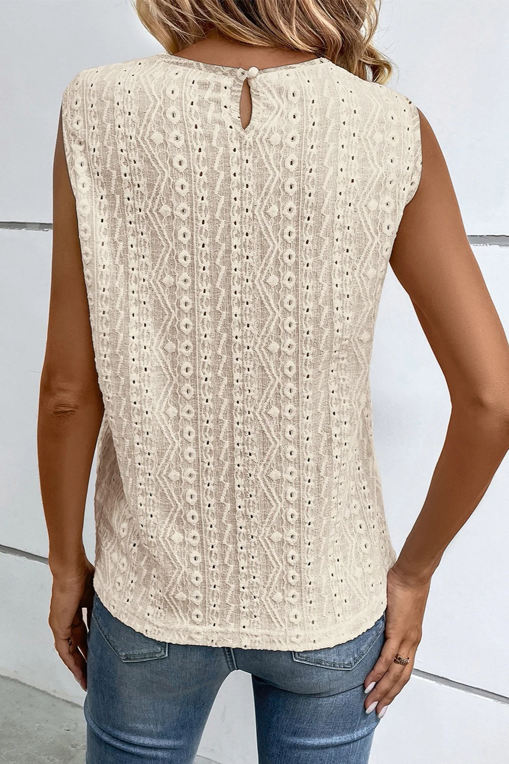 Lace Detail Eyelet Tank - Image 3