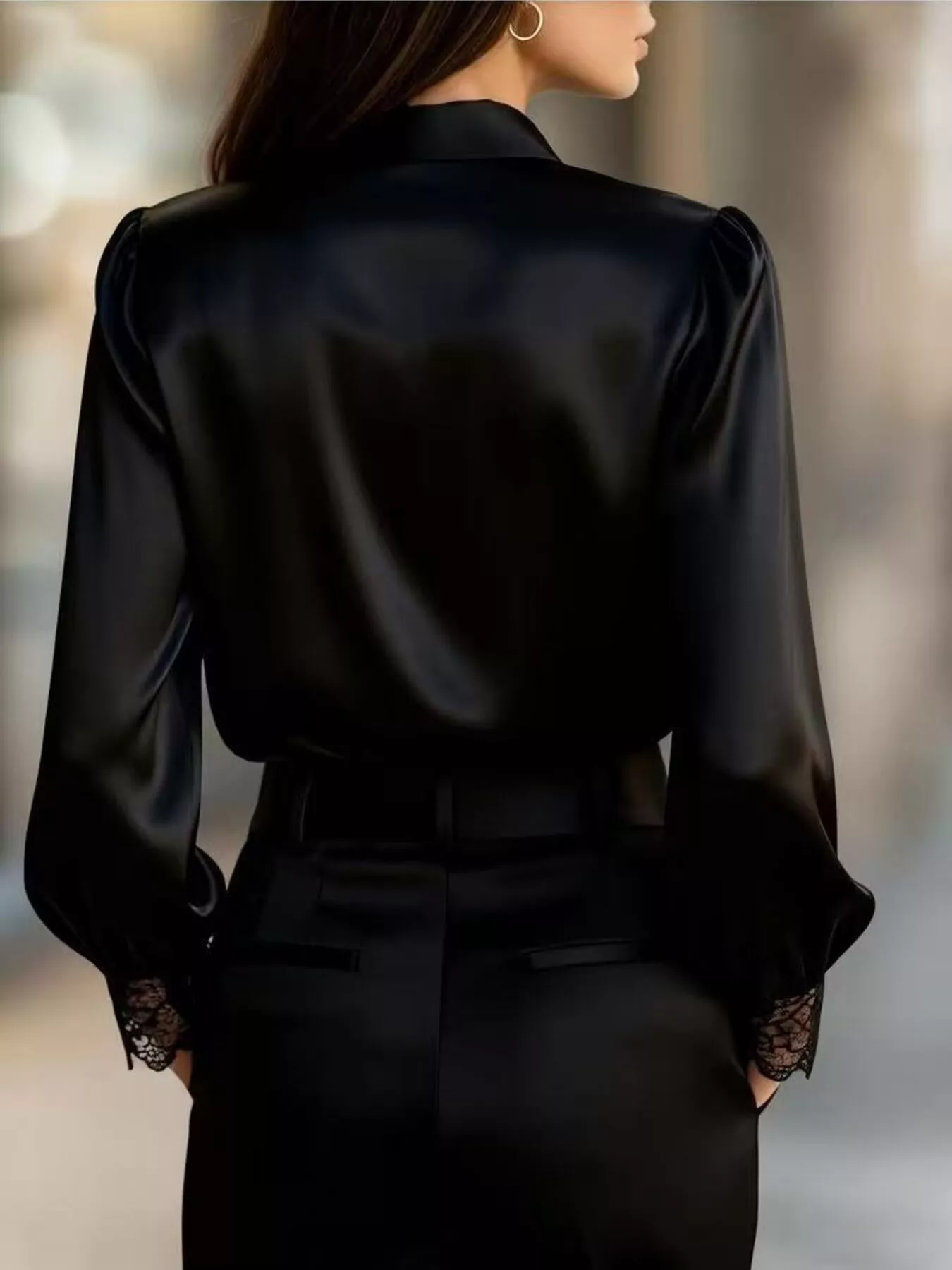 Lace Detail Long Sleeve Shirt - Image 3