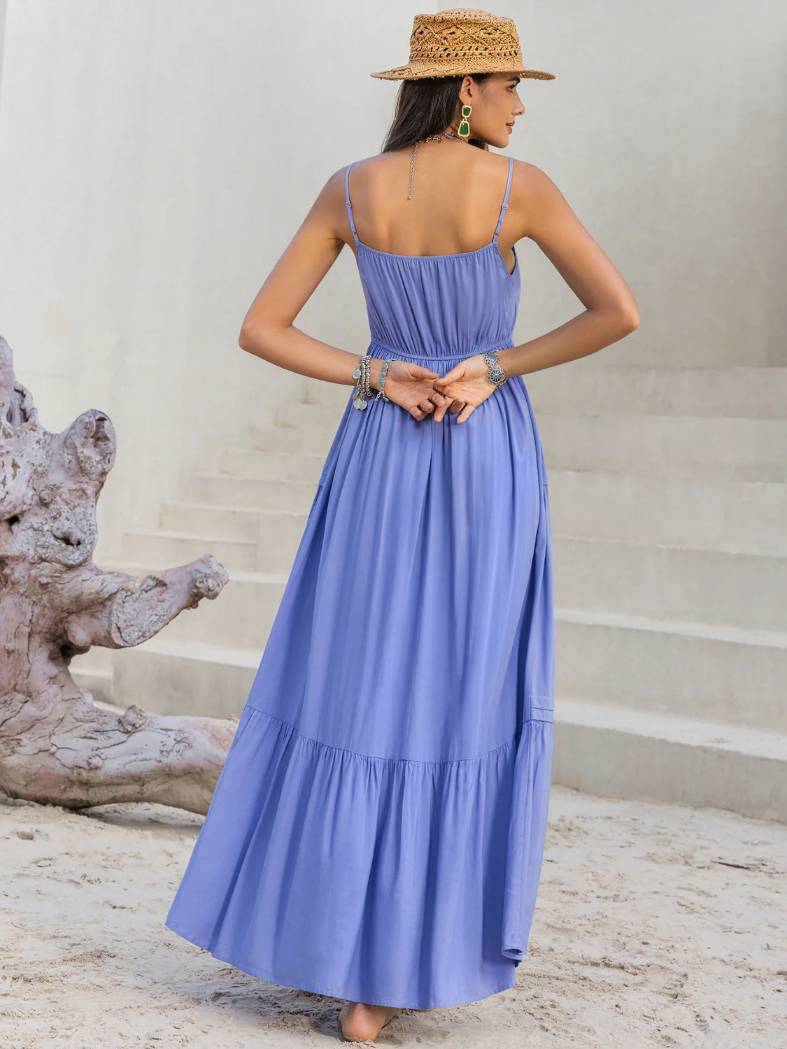 Lace Detail V-Neck Cami Dress - Image 2