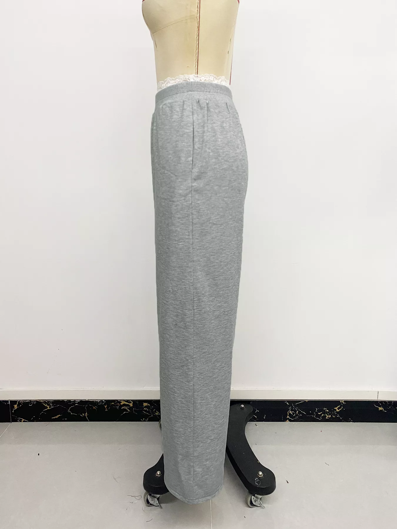 Lace Detail Wide Leg Casual Pants - Image 11