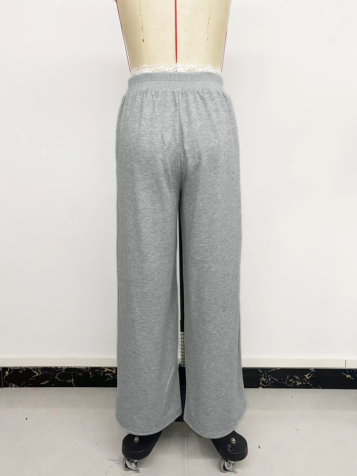 Lace Detail Wide Leg Casual Pants - Image 15