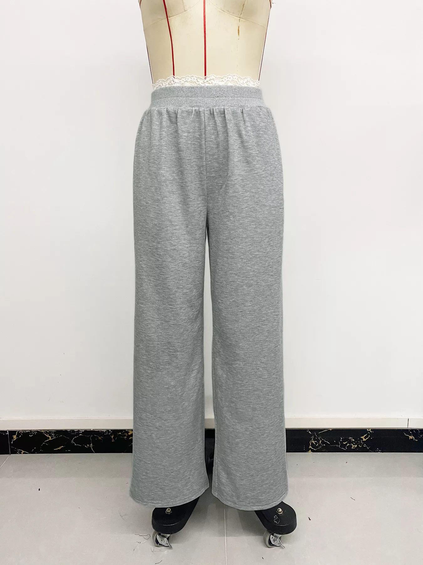 Lace Detail Wide Leg Casual Pants - Image 18