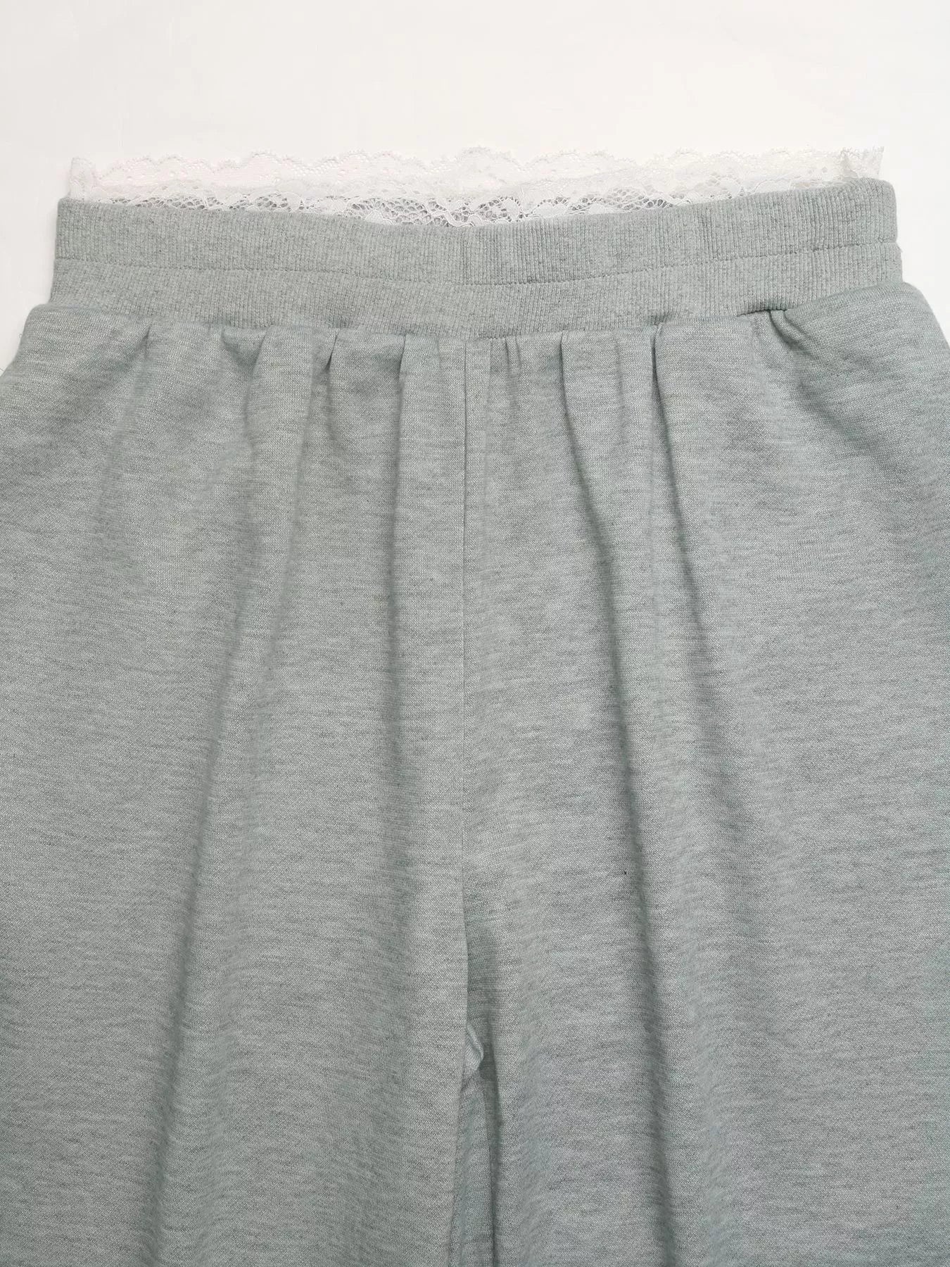 Lace Detail Wide Leg Casual Pants - Image 3