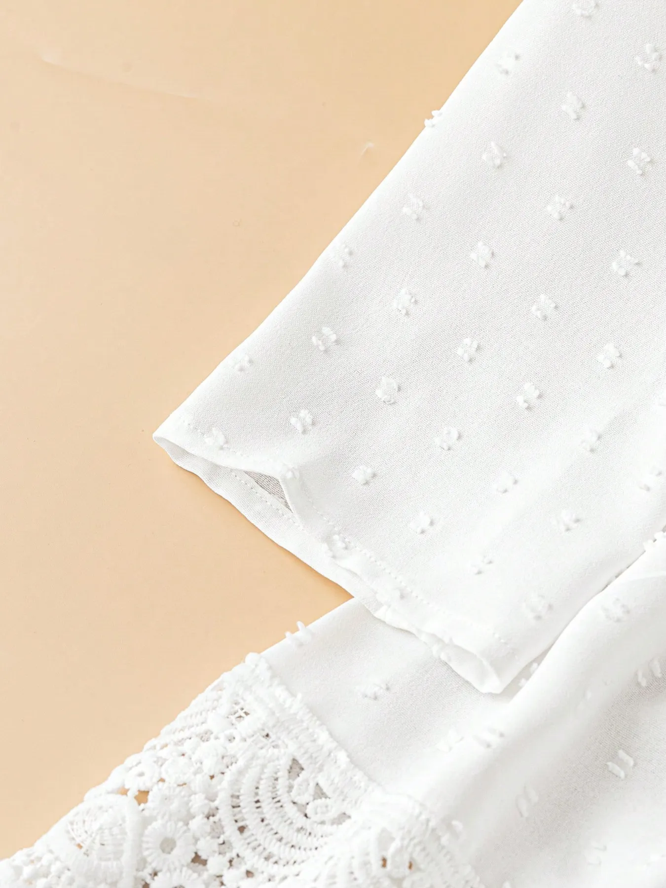 Lace Hem V-Neck Blouse - Image 8