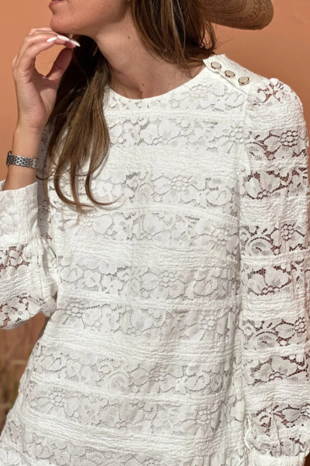 Lace Long Sleeve Mini Dress - Image 3