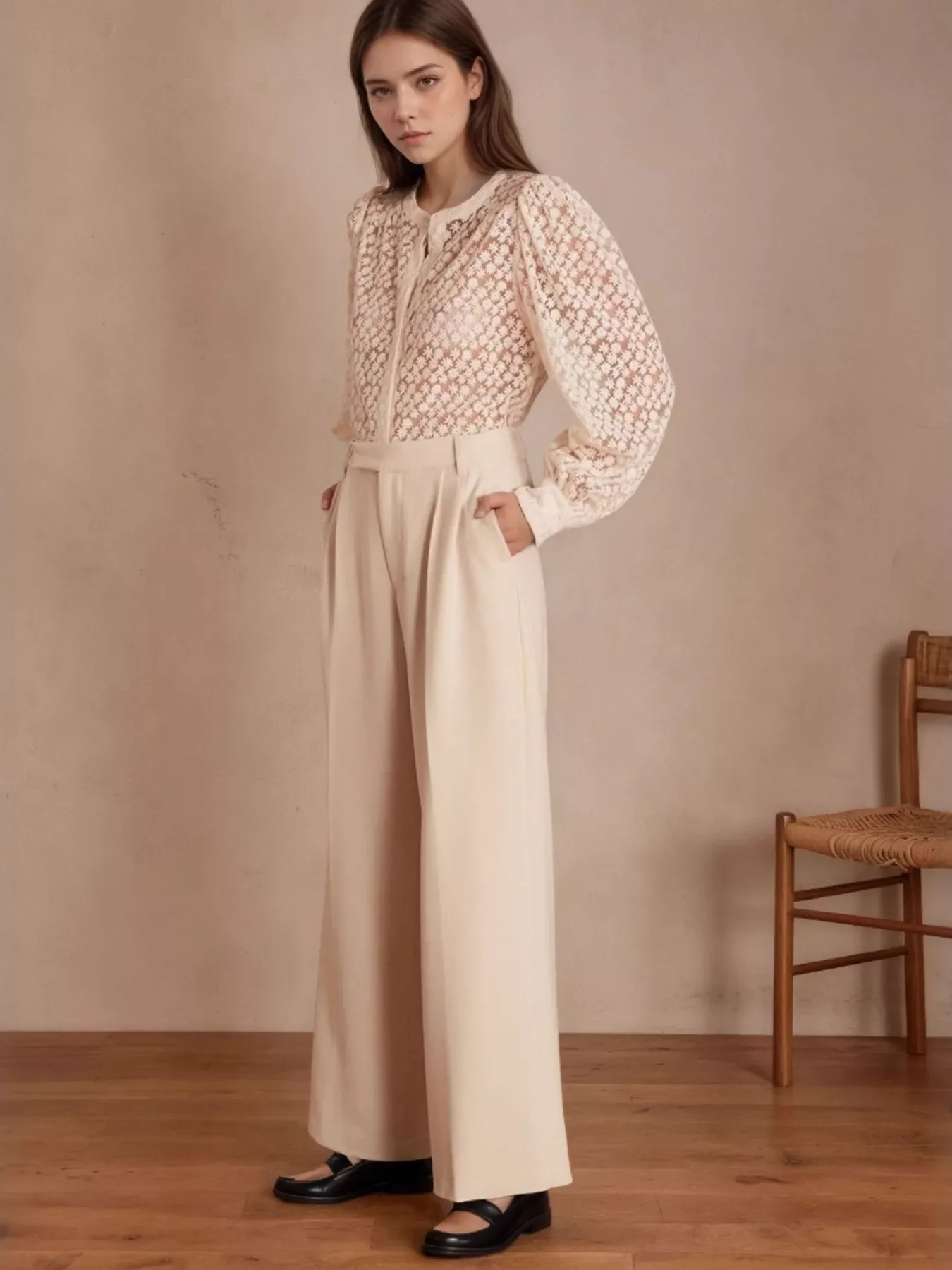 Lace Long Sleeve Shirt - Image 3