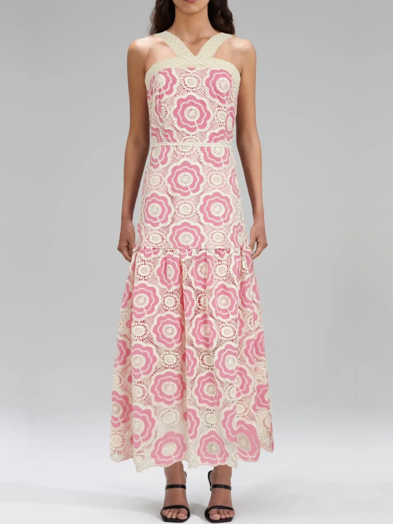 Lace Sleeveless Tiered Midi Dress - Image 11