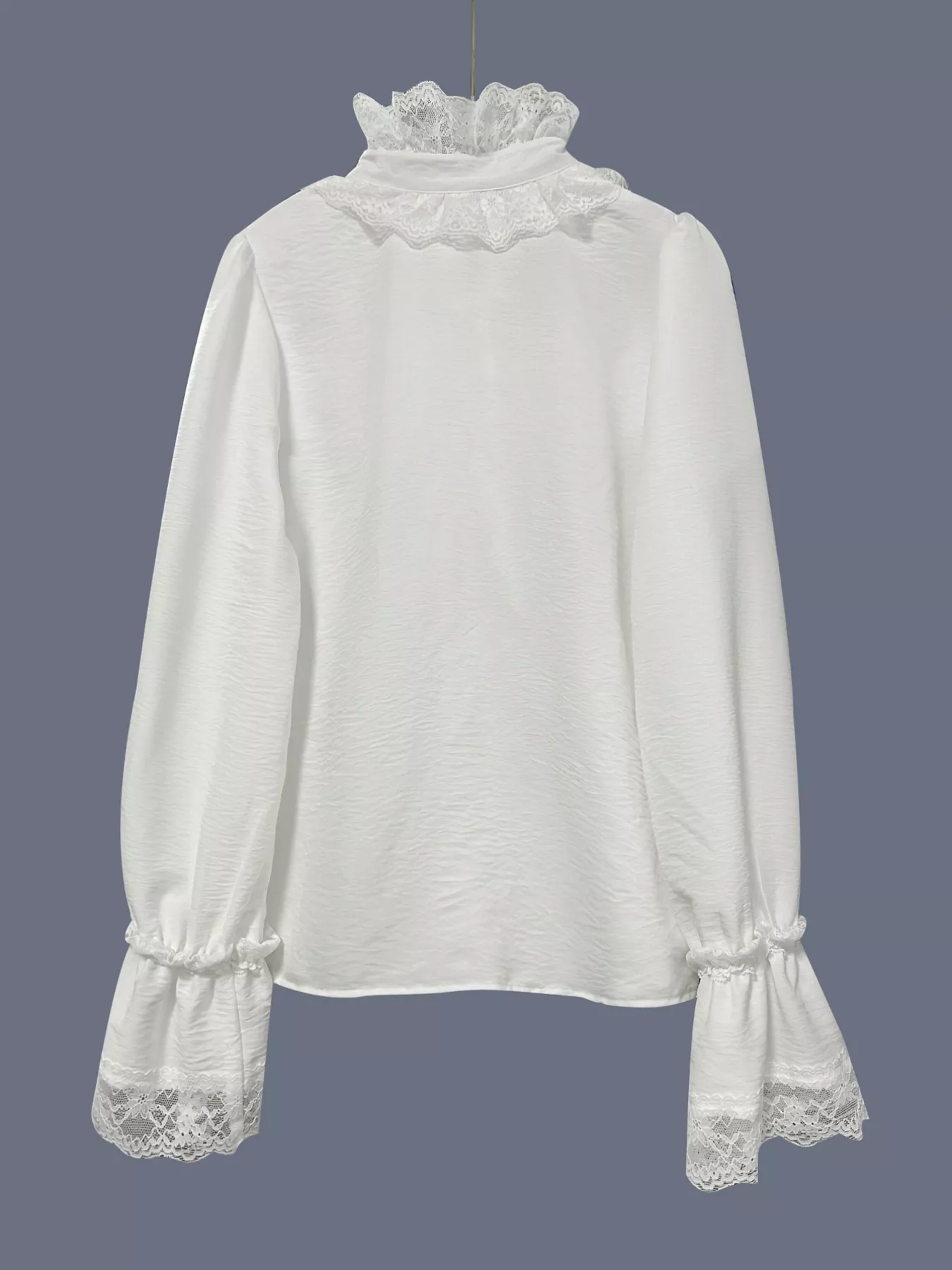 Lace Trim Button Up Shirt - Image 5
