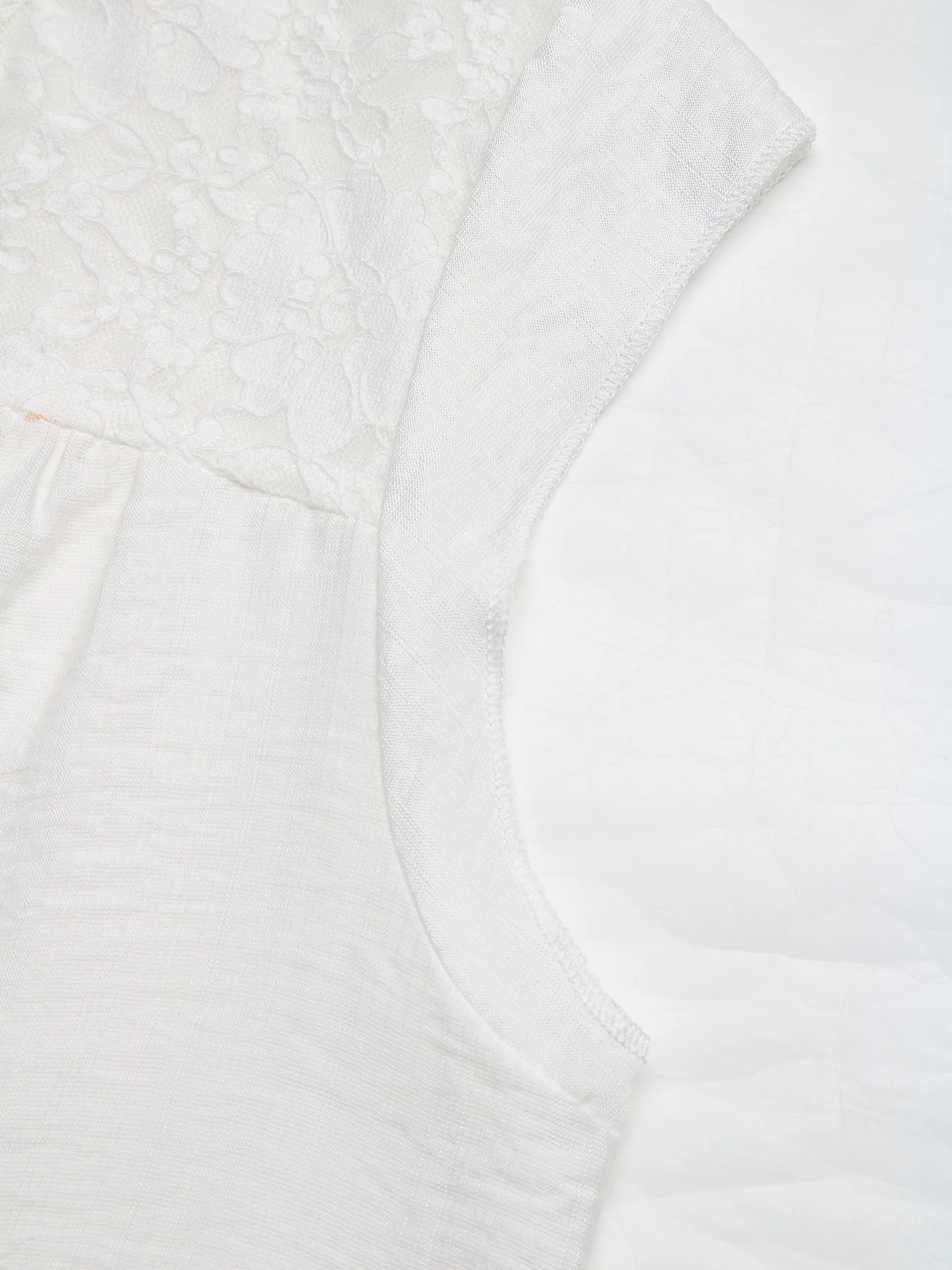 Lace Trim Notched Blouse - Image 8