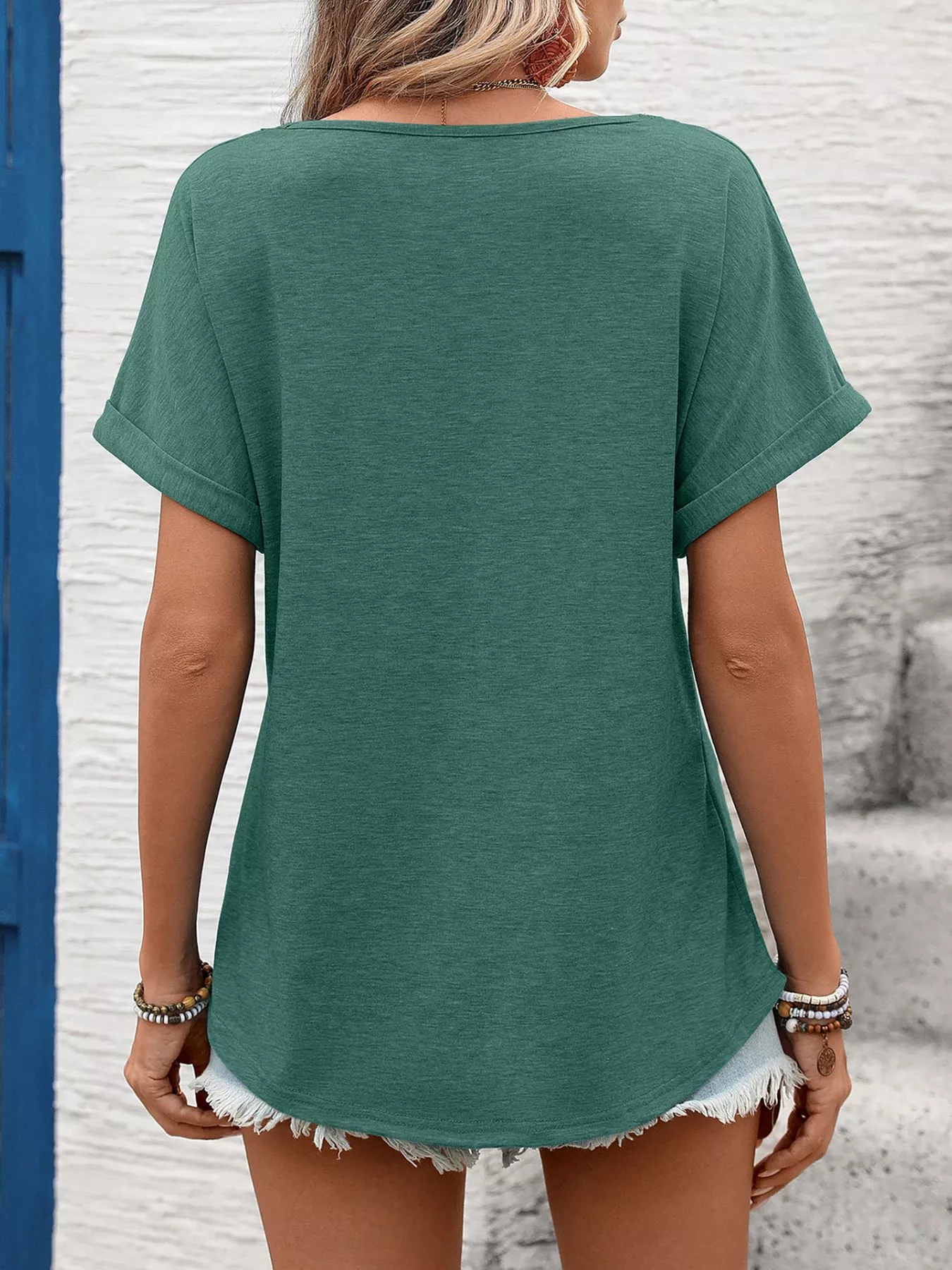 Lace Trim Short Sleeve T-Shirt - Image 16