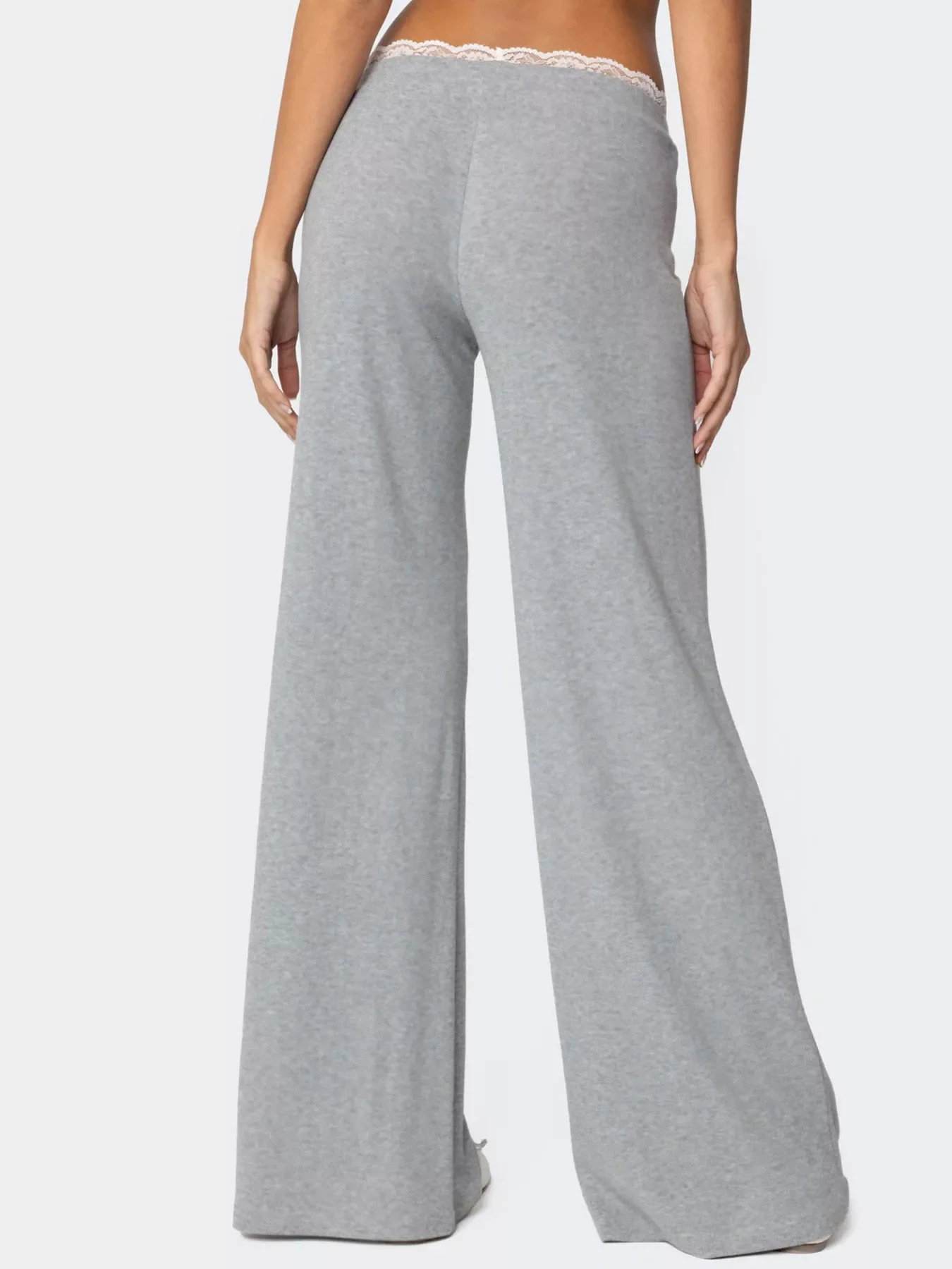 Lace Trim Wide Leg Pants - Image 5