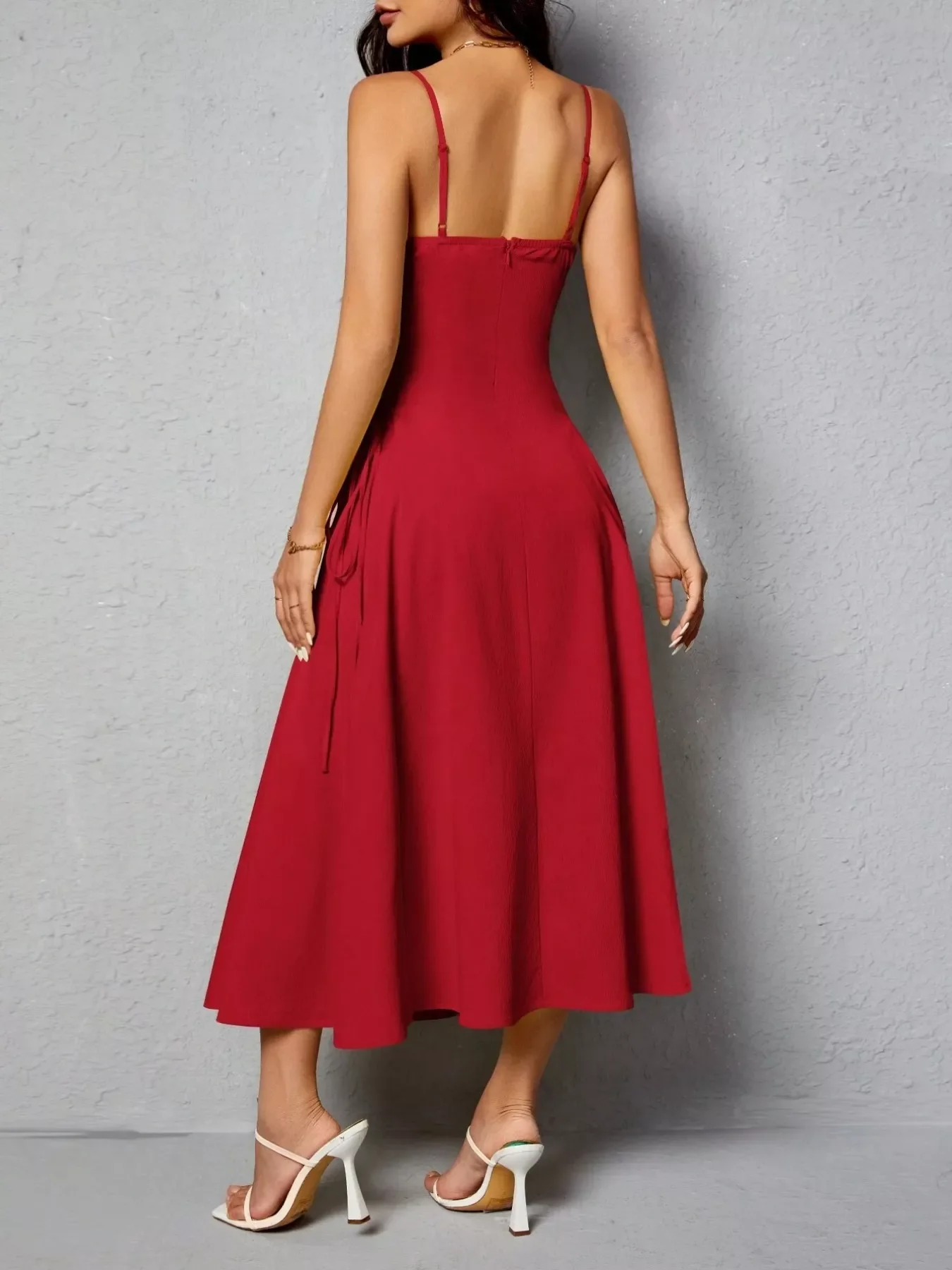 Lace-Up Side A-Line Cami Dress - Image 13