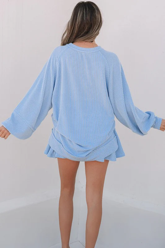 Lantern Sleeve Top High Waist Ruffled Skirt Set - Image 11