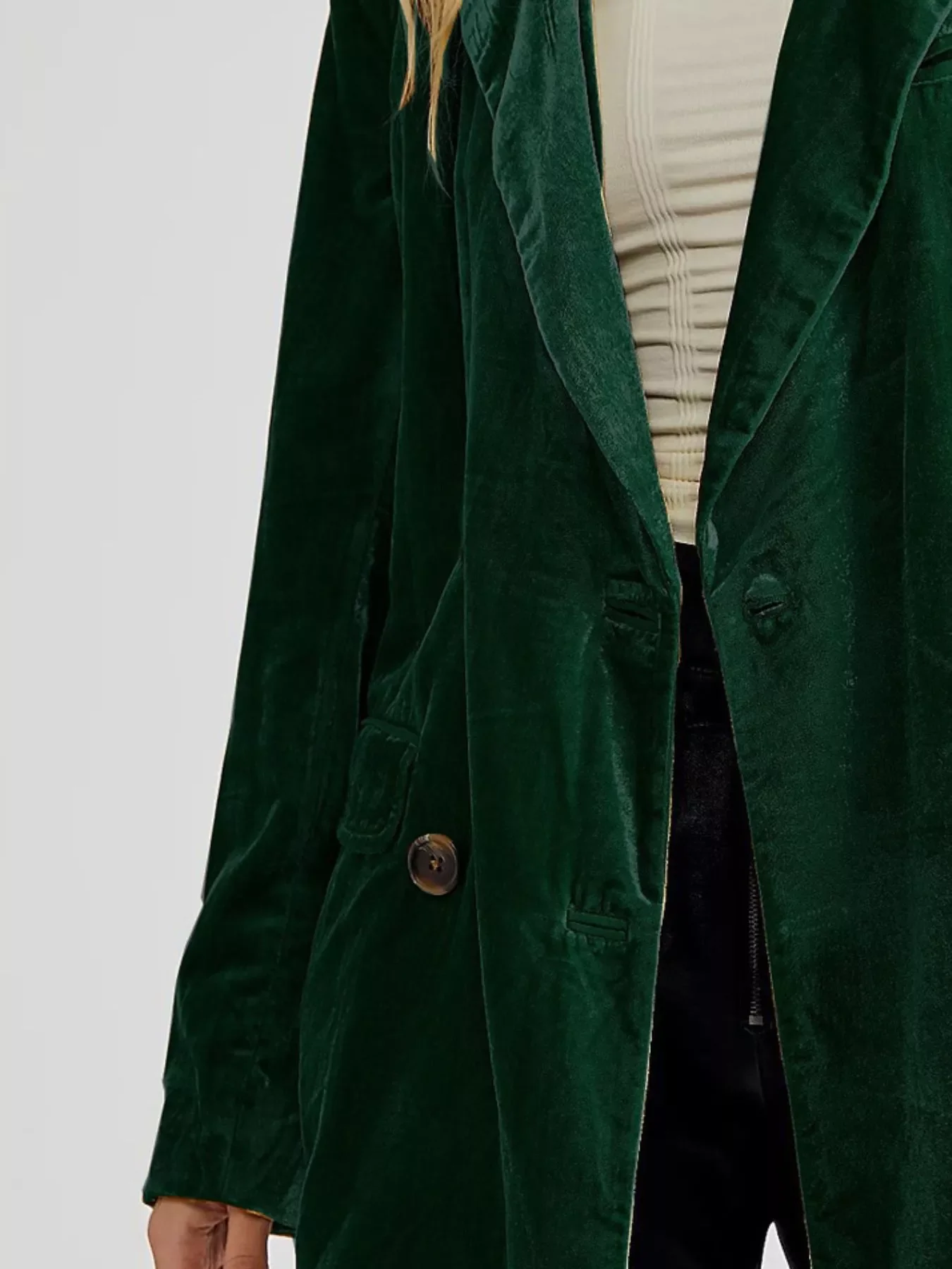 Lapel Collar Button Up Blazer - Image 10