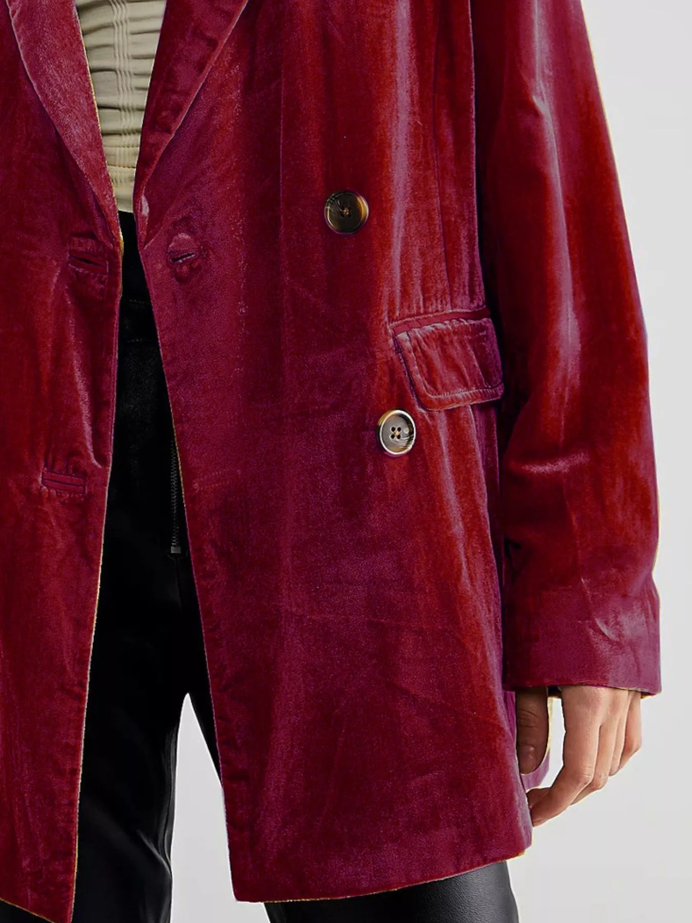 Lapel Collar Button Up Blazer - Image 13