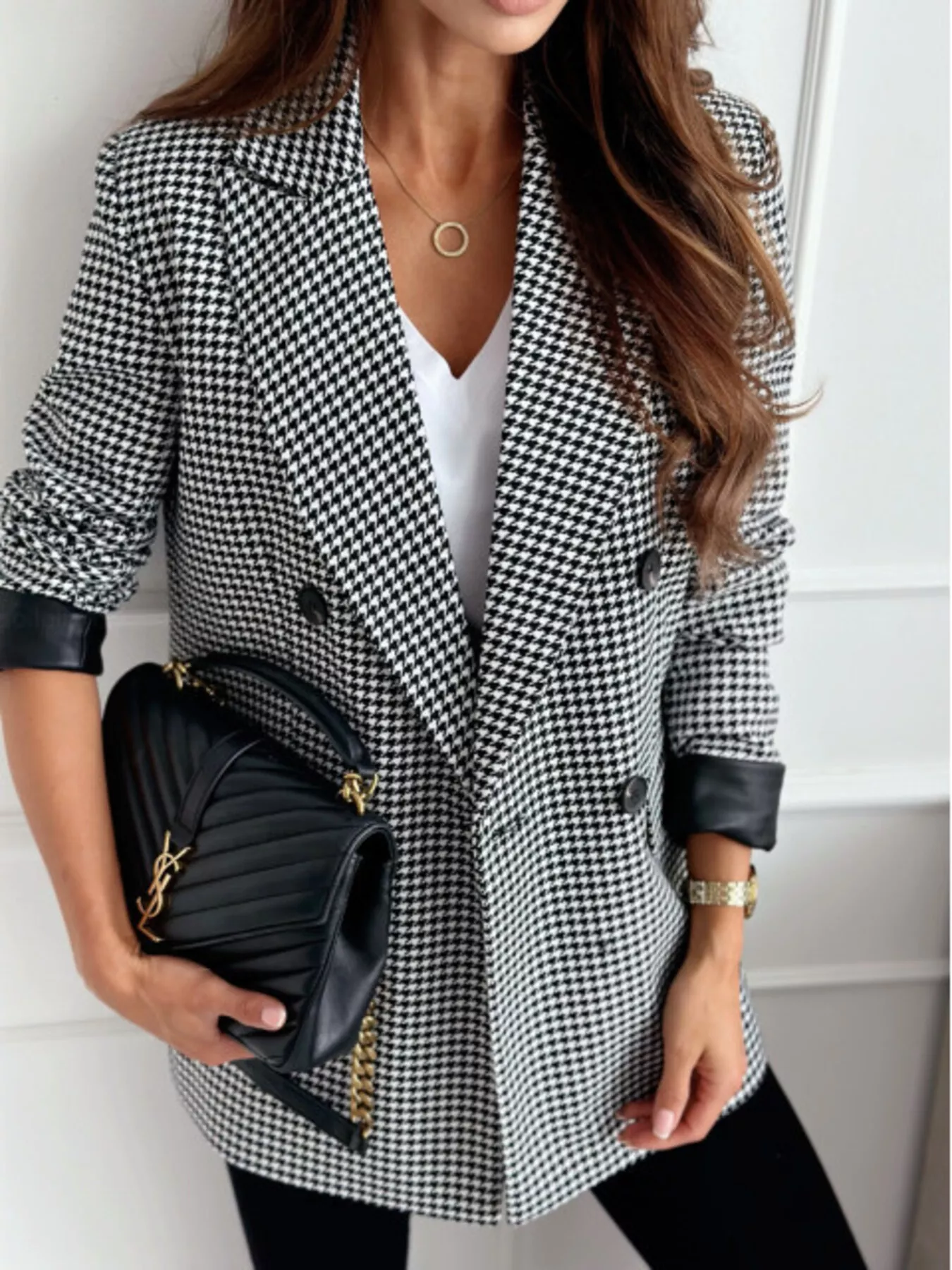 Lapel Collar Long Sleeve Blazer - Image 9