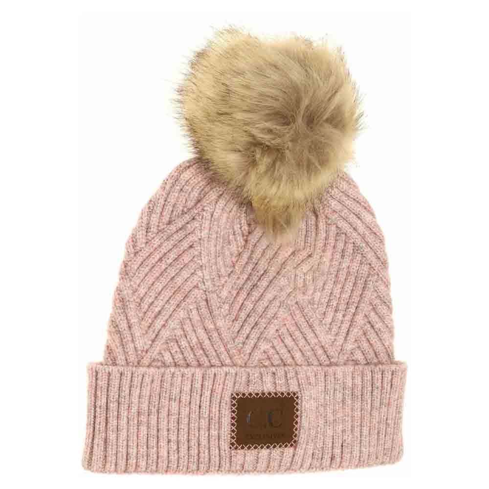 Large Patch Heathered Pom C.C Beanie - Image 3
