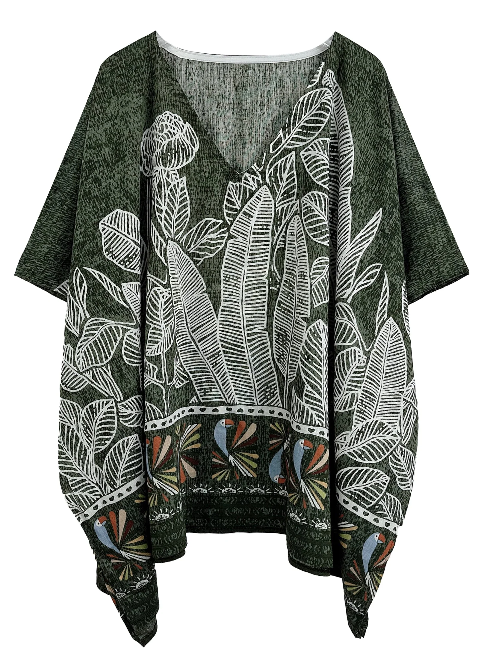 Leaf Print Poncho - Image 11