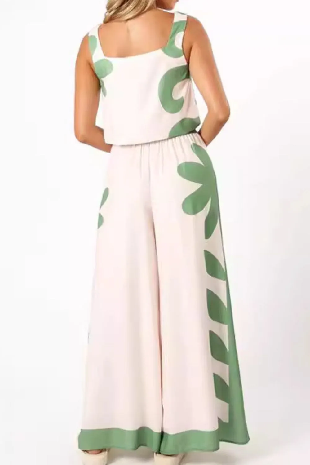 Leaf Print Tank Top and Pants Set - Image 5