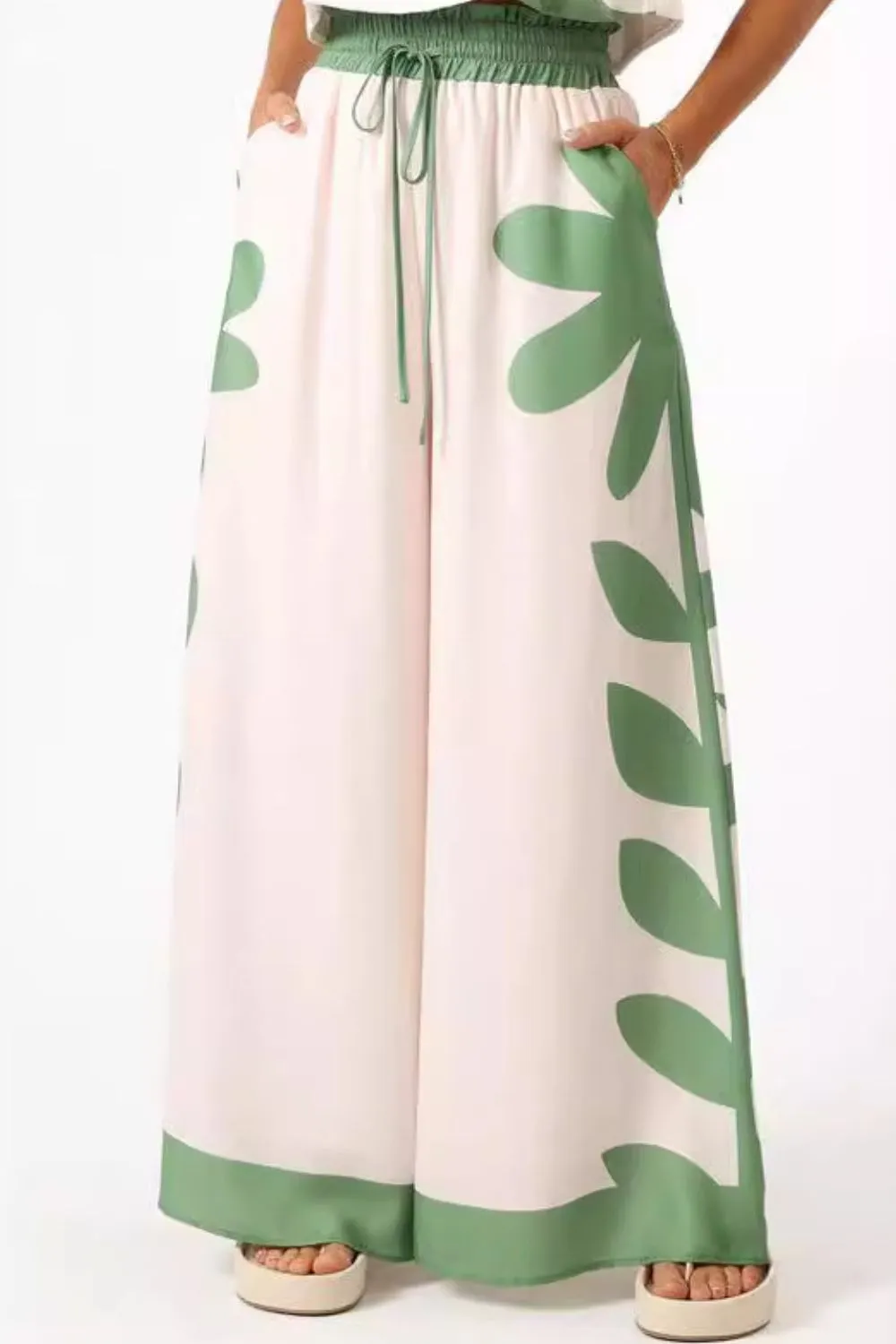 Leaf Print Tank Top and Pants Set - Image 8