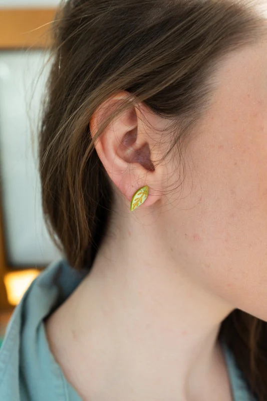 Leaf Studs - Fern Green - Image 5