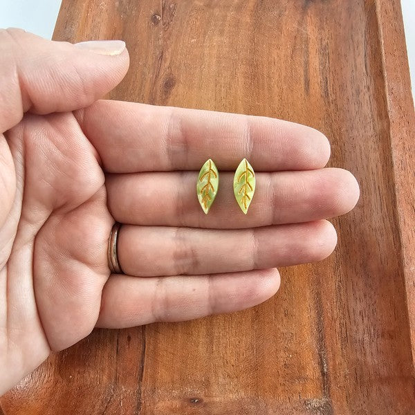 Leaf Studs - Fern Green - Image 6