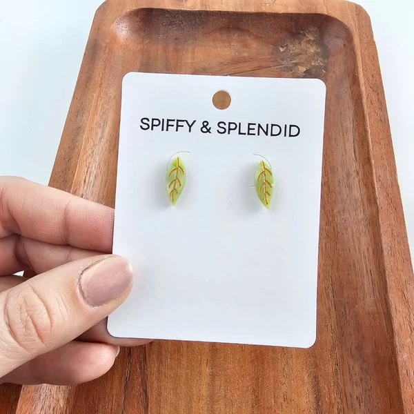 Leaf Studs - Fern Green - Image 8