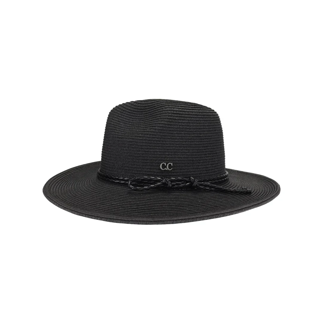 Leather Rope Band C.C Panama Hat