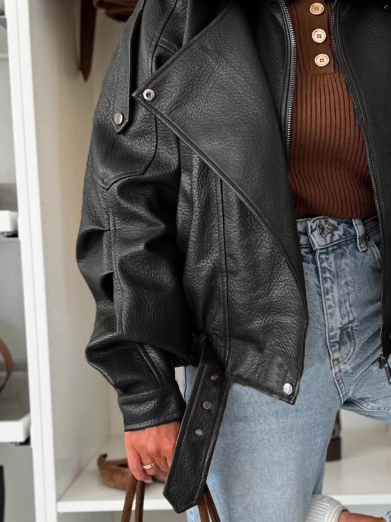 Leather Zip Up Jacket - Image 3