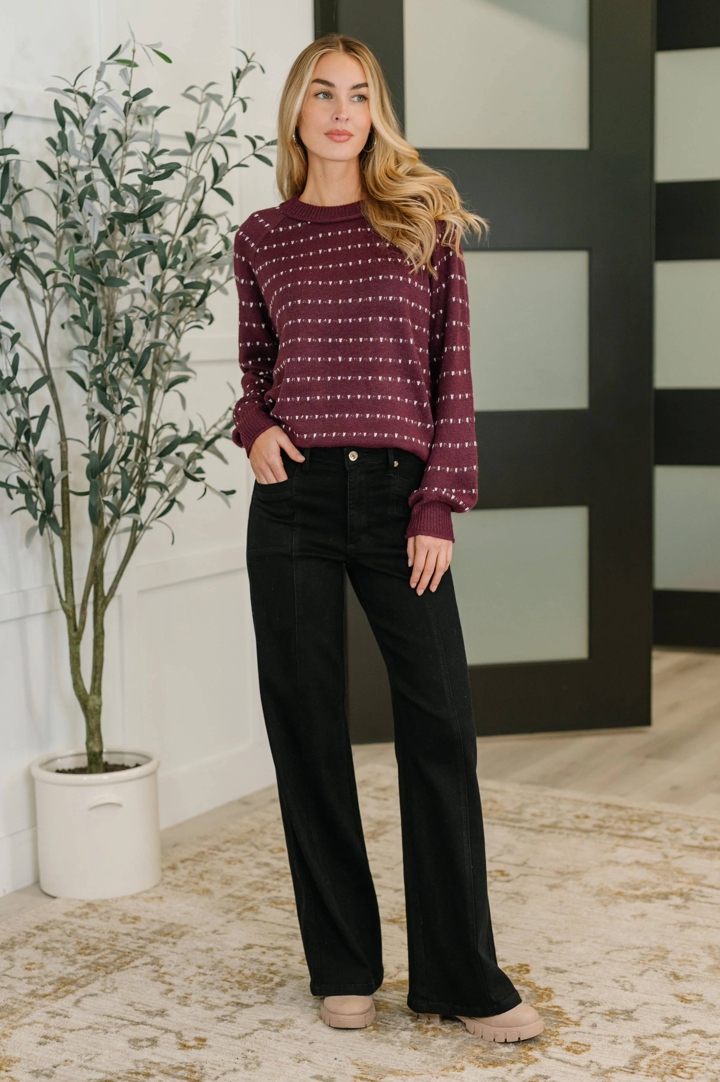 Leaves or Breeze Long Sleeve Knit Top - Image 3