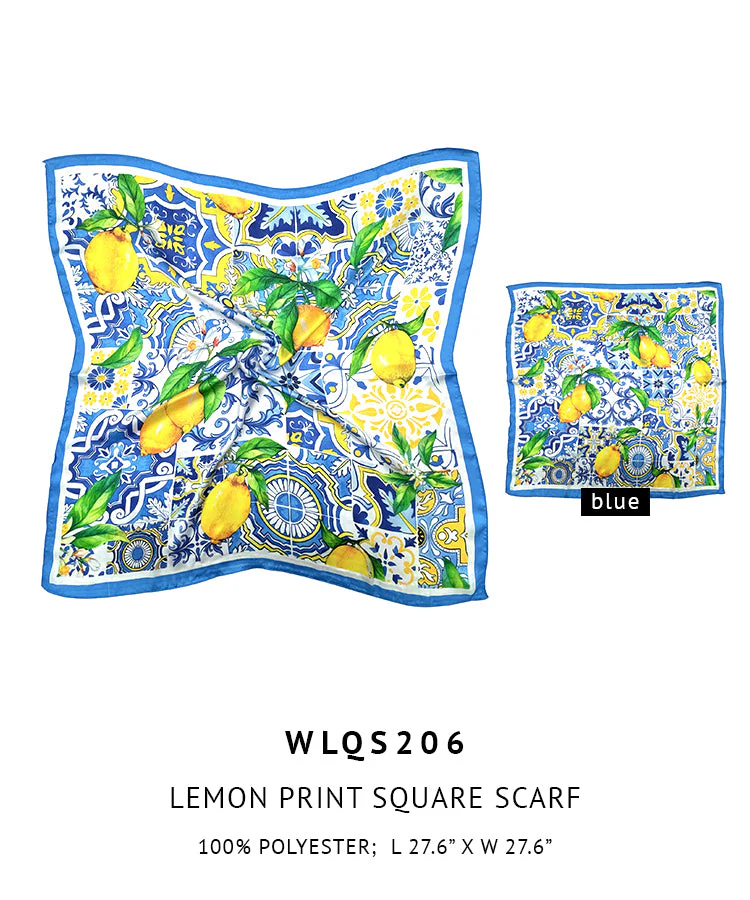 Lemon Print Square Scarf - Image 7