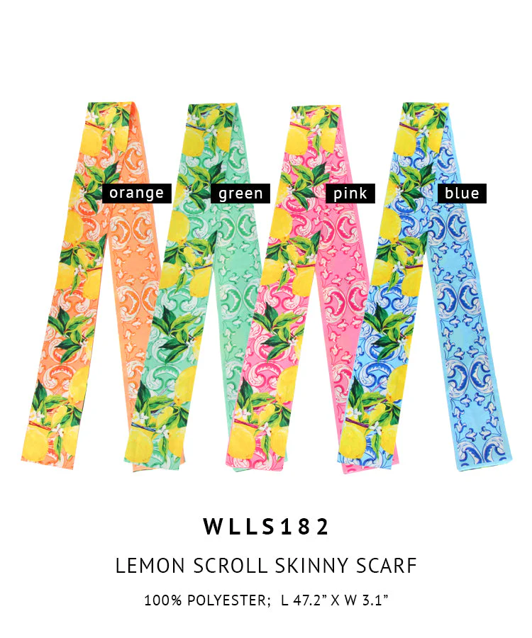 Lemon Scroll Skinny Scarf - Image 9