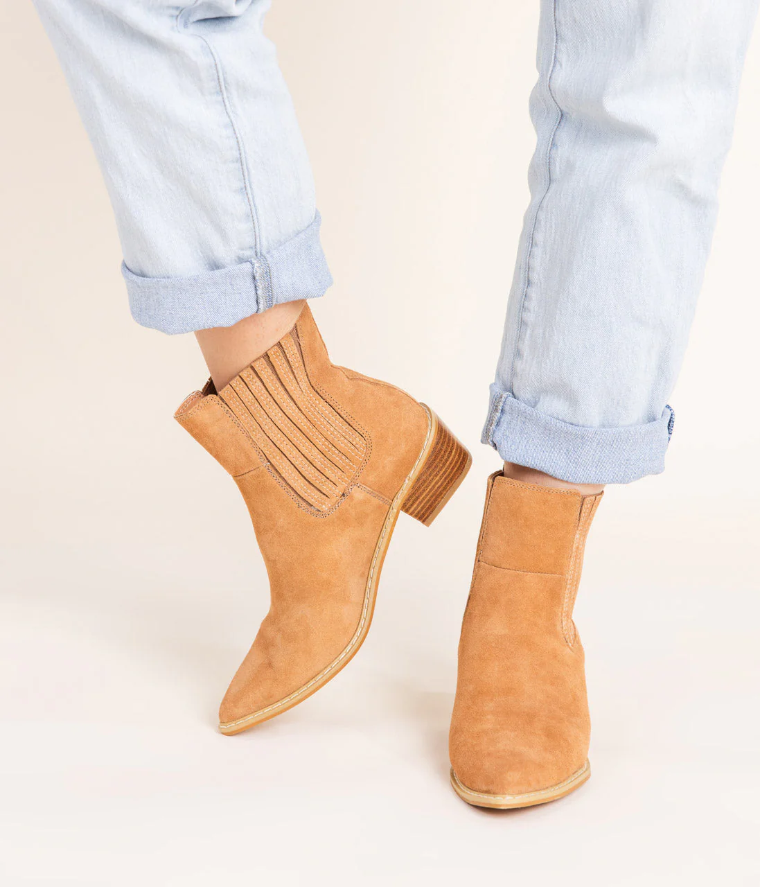 Leonor Suede Ankle Boot in Tan - Image 5