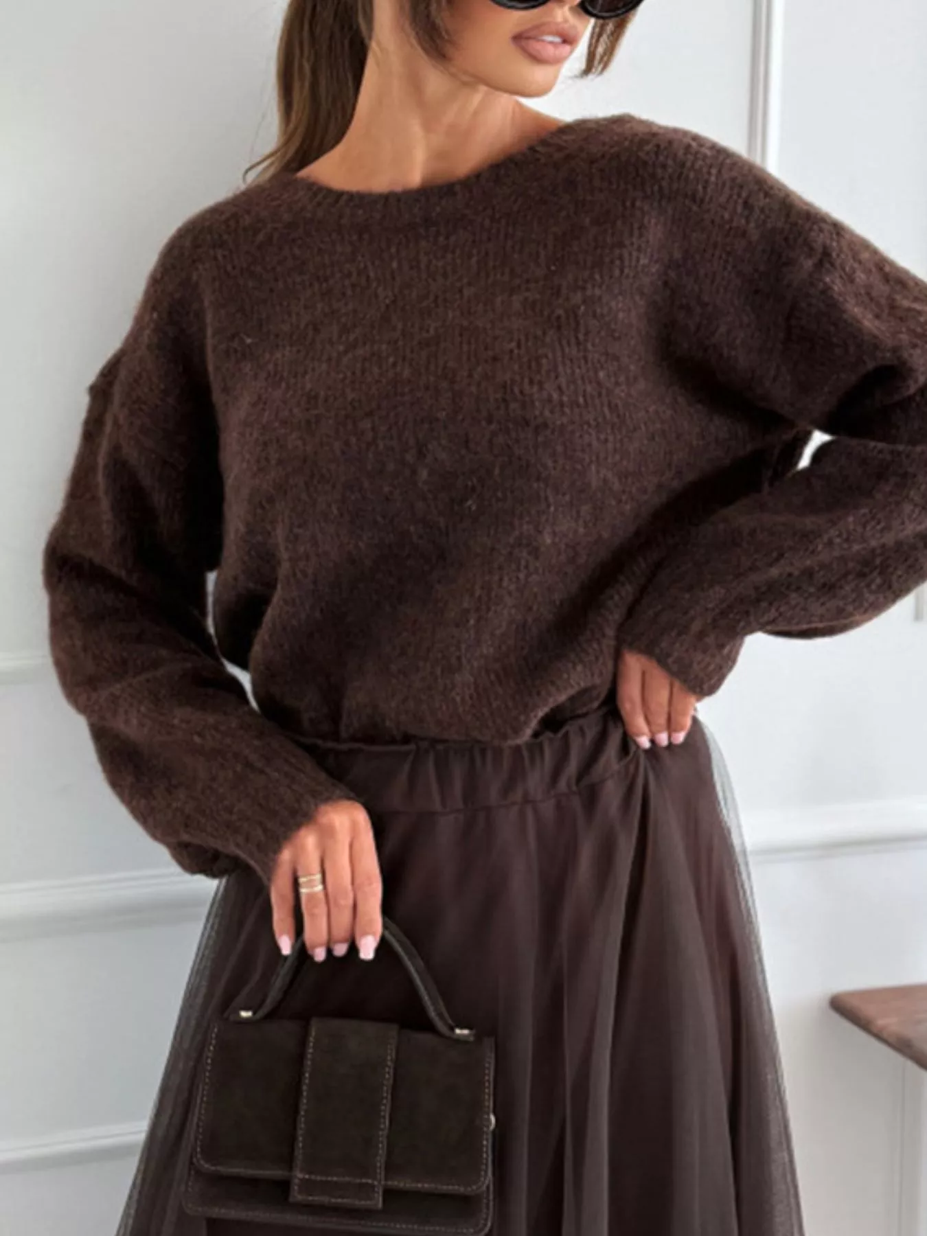 Leopard Bow Dropped Shoulder Sweater - Image 5