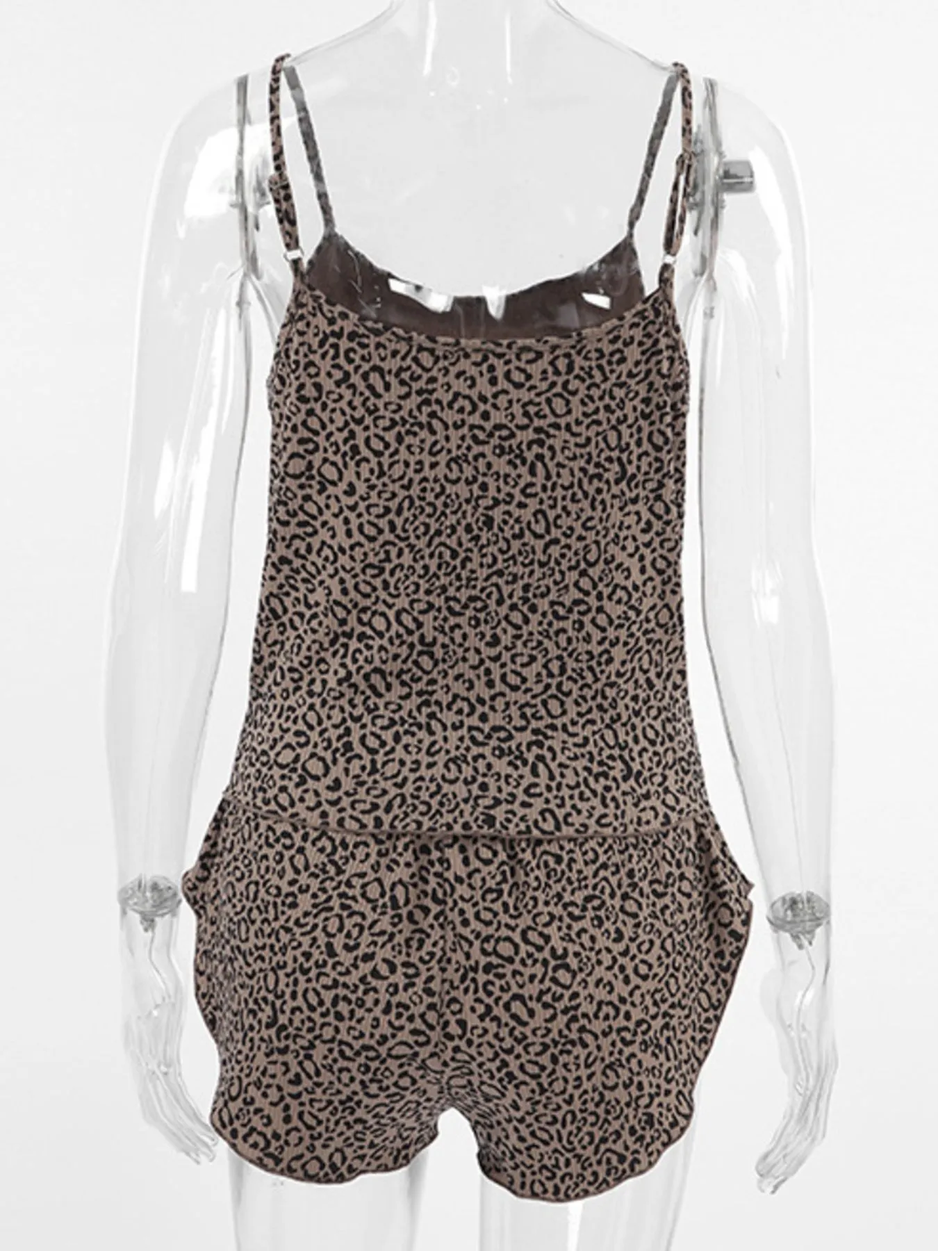 Leopard Cami Cardigan and Shorts 3-Piece Set - Image 10
