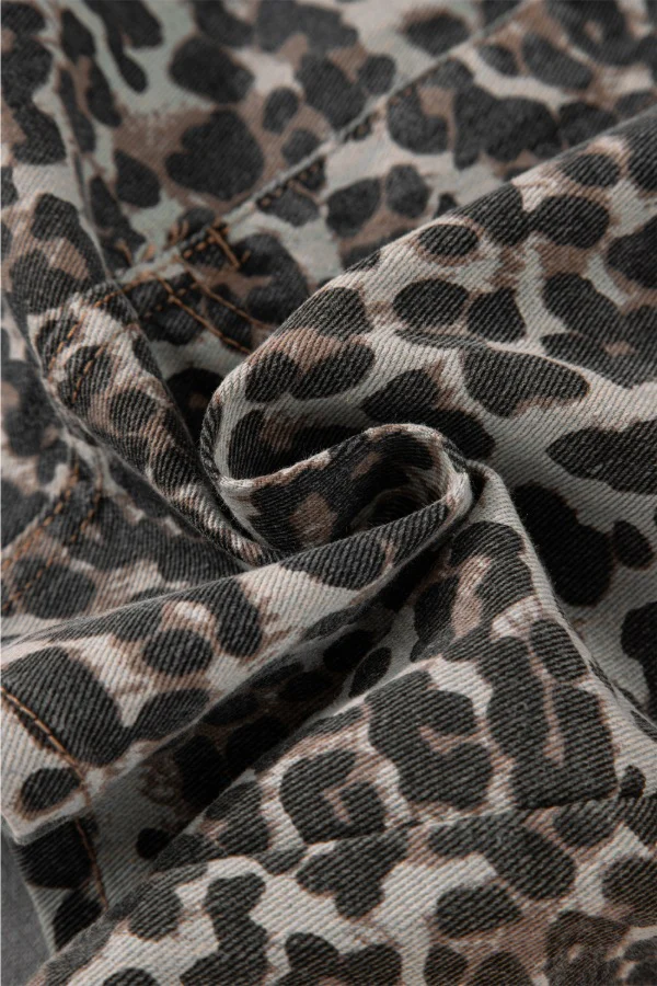 Leopard Denim Mini Skirt - Image 8