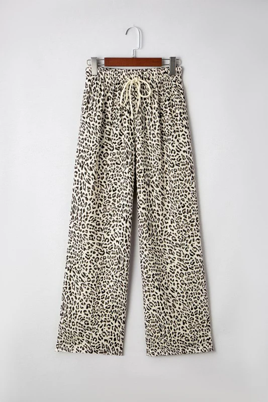Leopard Drawstring Loose Pants - Image 23