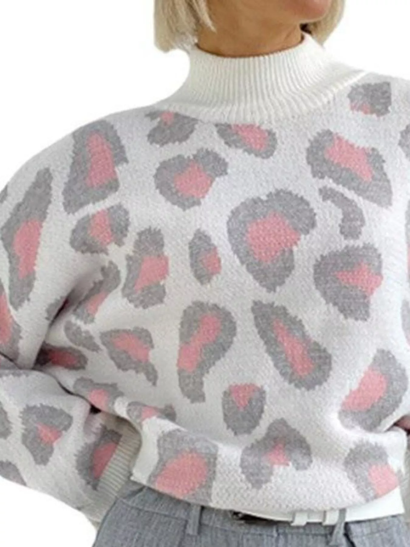 Leopard High Neck Sweater - Image 6