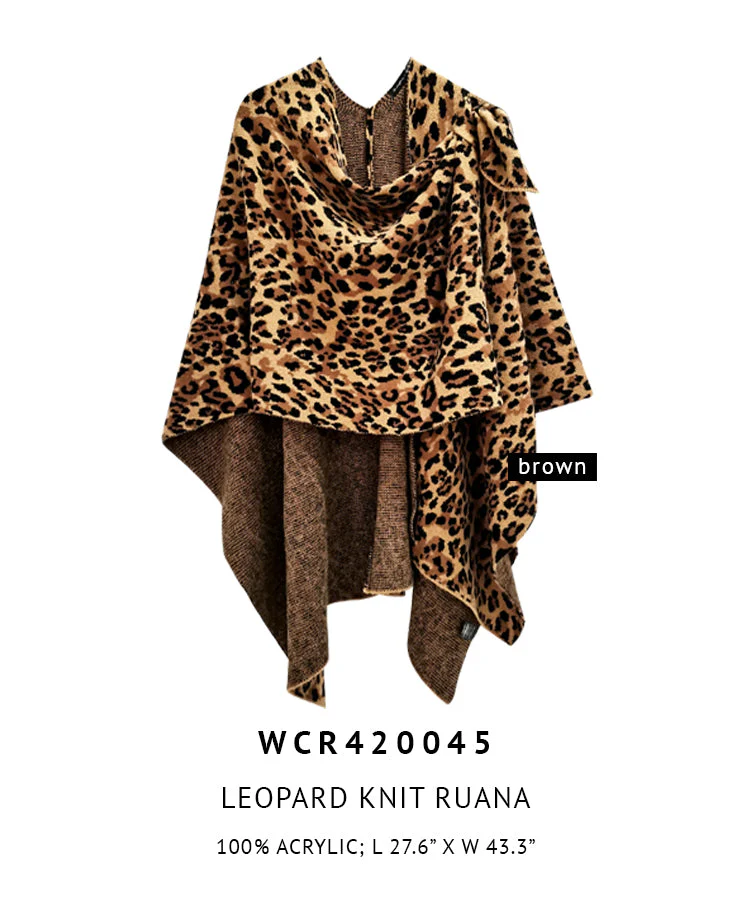 Leopard Knit Ruana with Shoulder Strap - Image 7