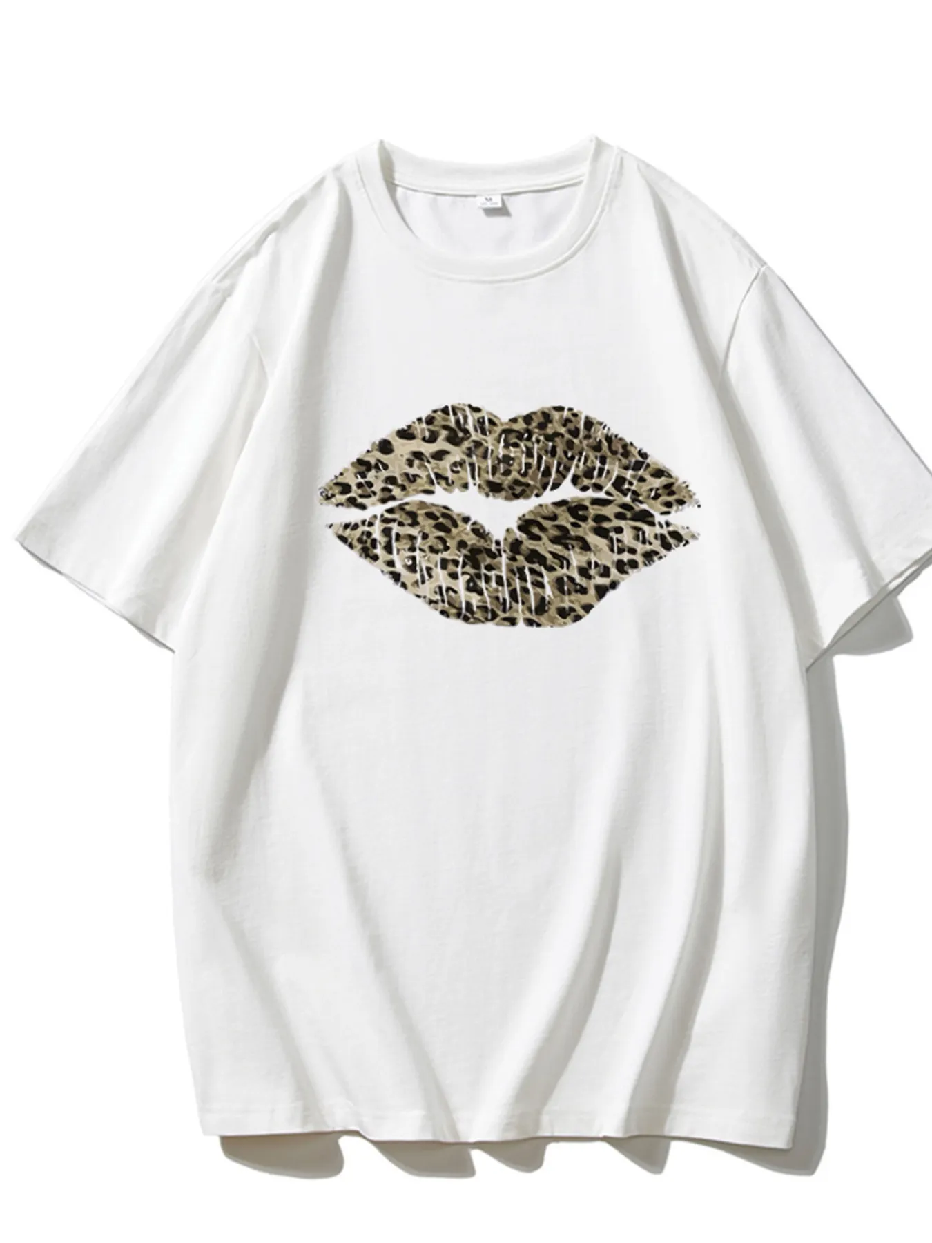 Leopard Lips Round Neck Oversized T-Shirt - Image 6