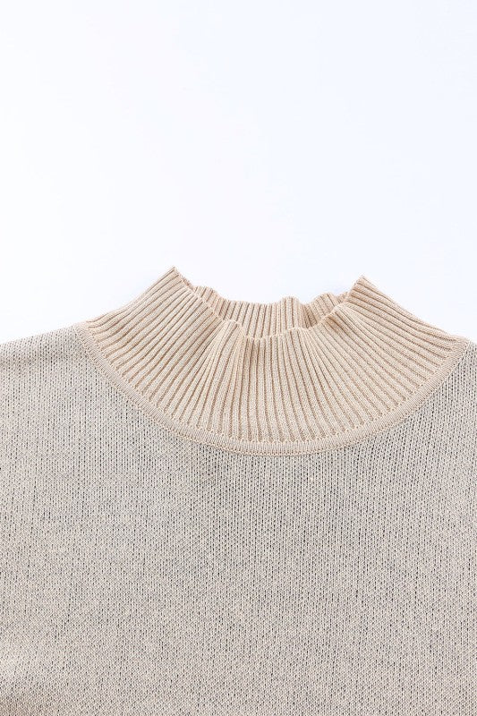Leopard Mock Neck Side Slit Sweater - Image 7