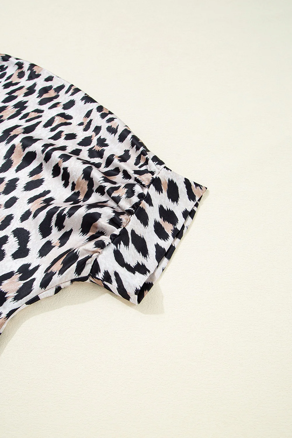 Leopard Print Buttoned 3/4 Sleeve Loose Fit Shirt - Image 8